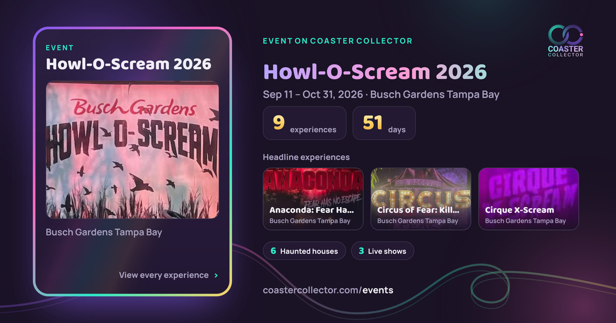 The card for Howl-O-Scream 2026, as it appears where the link is posted