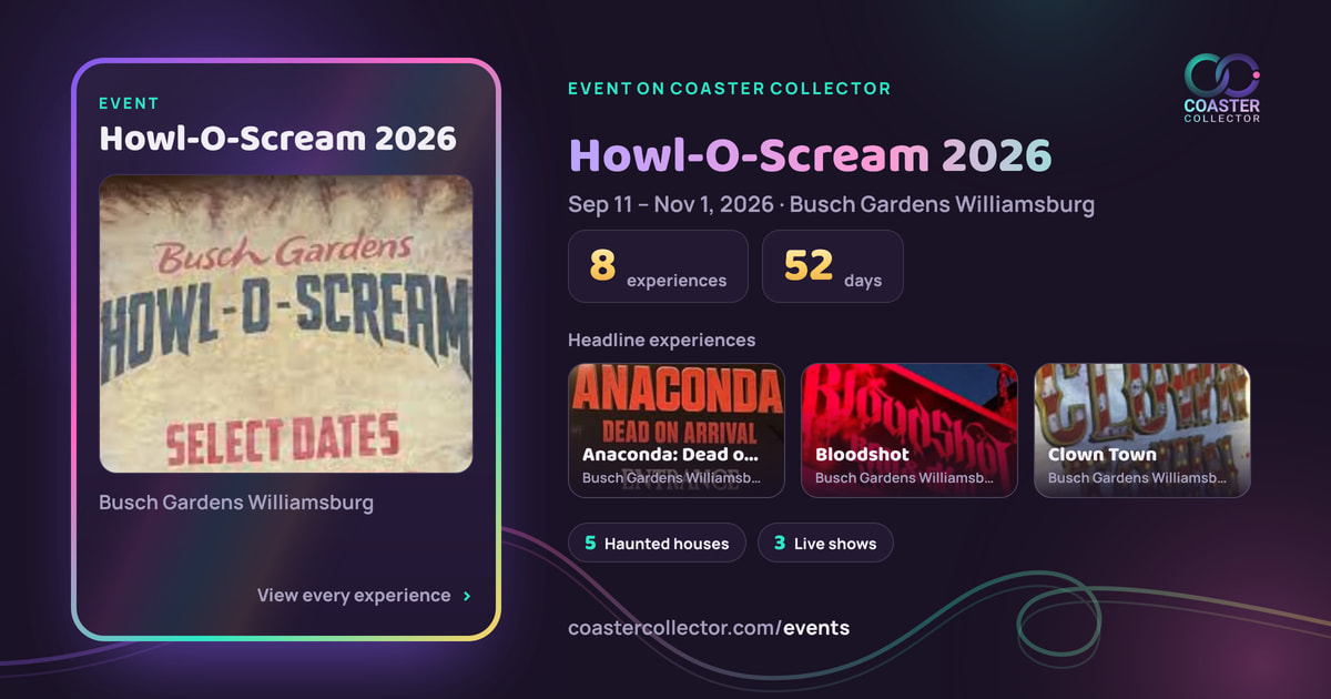 The card for Howl-O-Scream 2026, as it appears where the link is posted