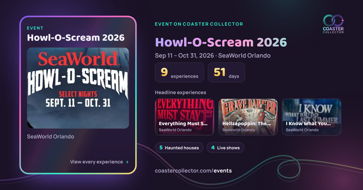 The card for Howl-O-Scream 2026, as it appears where the link is posted