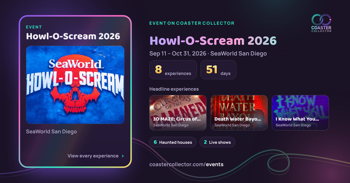 The card for Howl-O-Scream 2026, as it appears where the link is posted
