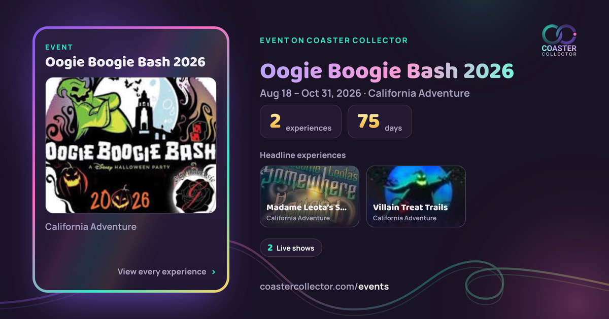 The card for Oogie Boogie Bash 2026, as it appears where the link is posted