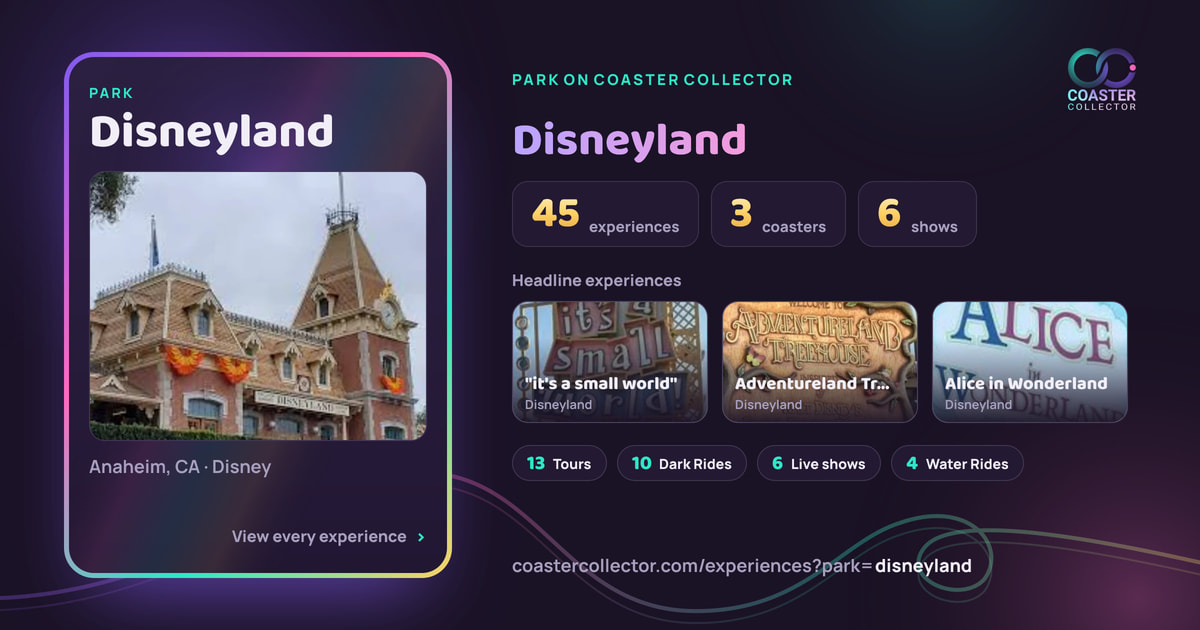 The card for Disneyland, as it appears where the link is posted