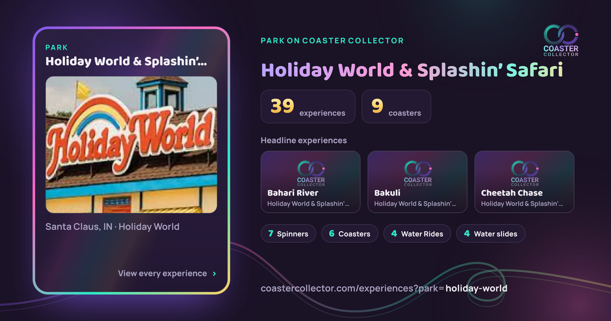 The card for Holiday World & Splashin’ Safari, as it appears where the link is posted
