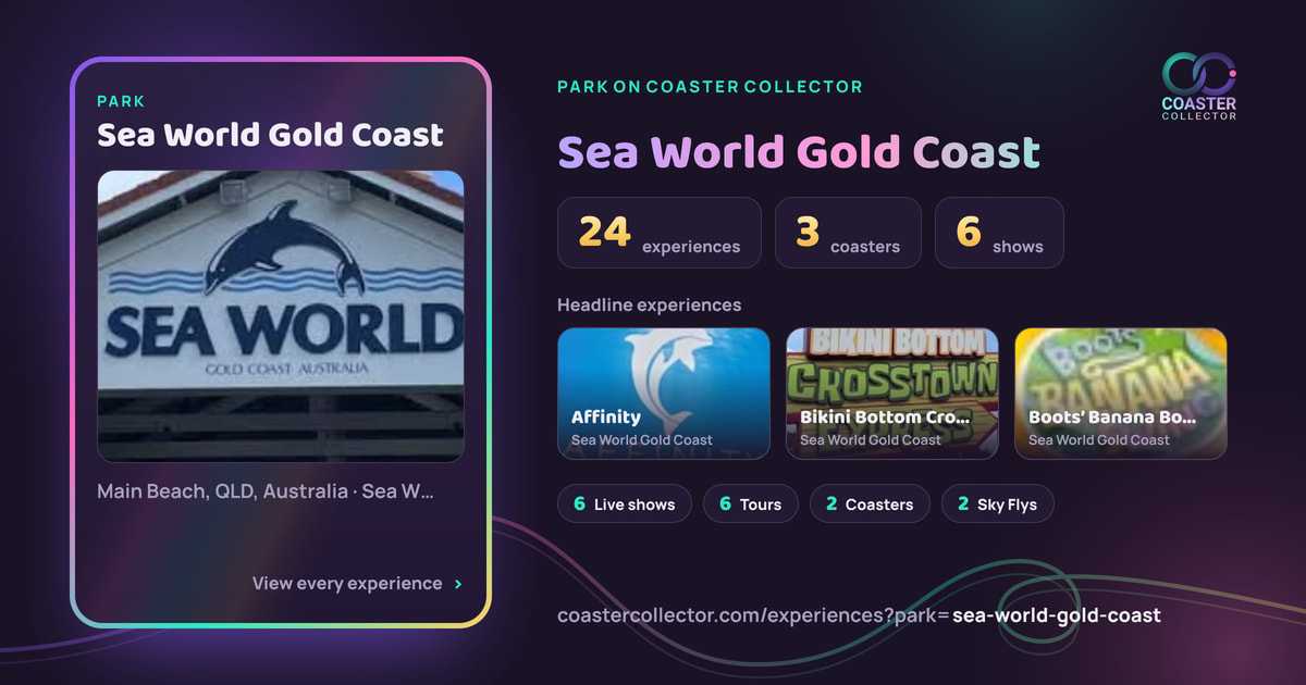 The card for Sea World Gold Coast, as it appears where the link is posted