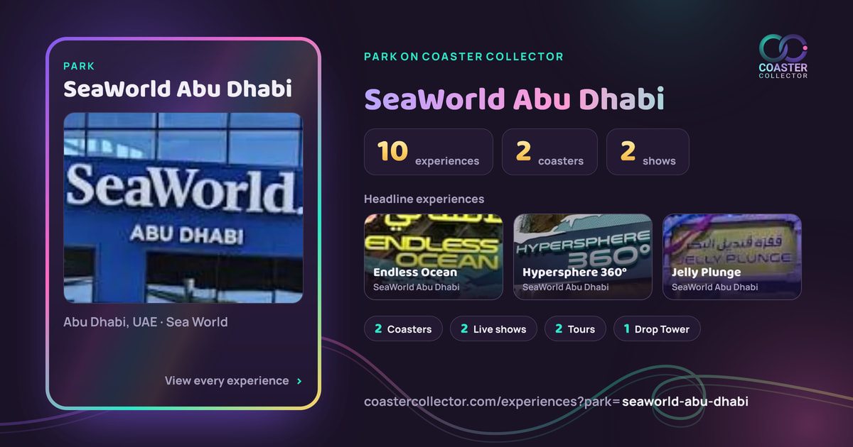 The card for SeaWorld Abu Dhabi, as it appears where the link is posted