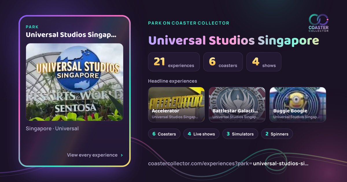 The card for Universal Studios Singapore, as it appears where the link is posted