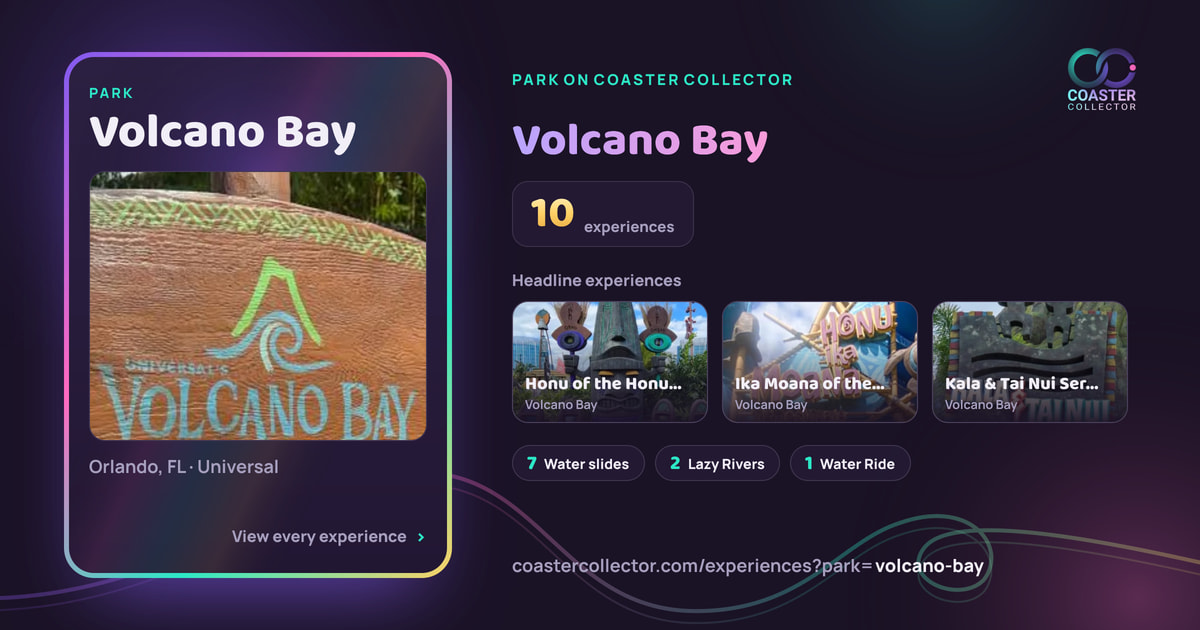 The card for Volcano Bay, as it appears where the link is posted